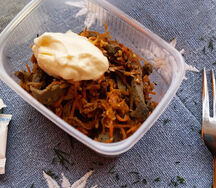 С печенью и овощами