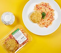 Котлета куриная рубленая с рисом и овощами