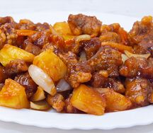 Куриное филе с ананасом в ананасовой глазури