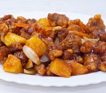 Куриное филе с ананасом в ананасовой глазури