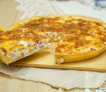 Киш с ветчиной и кукурузой