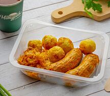 Колбаски Баварские с картофелем и капустой