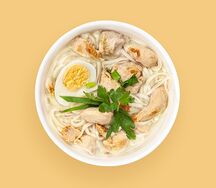 Сырный рамен с курицей