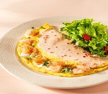 Омлет в креветкой