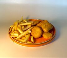 Домашние куриные наггетсы с фри