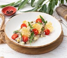 Теплый салат из языка