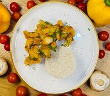 Жареный судак с рисом