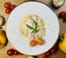 Феттуччине с креветками