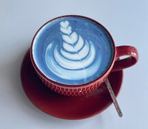 Blue matcha latte