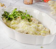 Ньокки с беконом и грибами