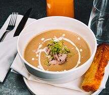 Крем-суп из белых грибов с томлёной уткой