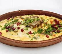 Говядина запеченная с сыром и грибами 