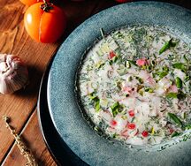 Окрошка с говяжьим языком