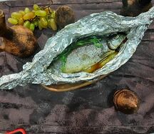 Форель с овощами