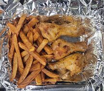 Куриные ножки с картошкой фри