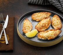 Мидии, запеченные с сыром и икрой тобико