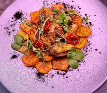 Мидии с жареным картофелем