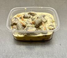 Сердечки куриные в сливочном соусе