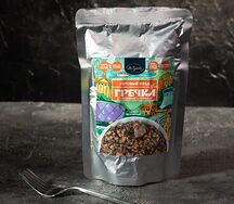 Гречка с говядиной и грибами в пакете (хранится 2 года)