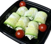 Рулетики из кабачков с сырной начинкой