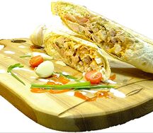 Шаурма с зеленью острая