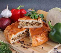 Пирог с мясом и капустой