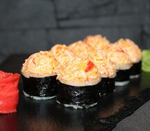 Острый запеченный с микс крабом