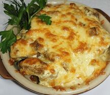 Язык телячий с белыми грибами