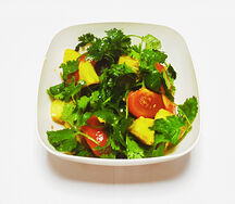 Теплый салат с баклажанами