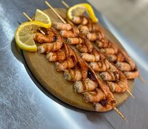 Тигровые креветки на мангале