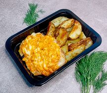 Запеченный картофель с курицей маленький