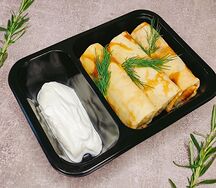 Блин с картофельным пюре и грибами маленький