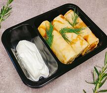Блин с курицей и зеленью маленький