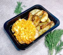 Запеченный картофель с курицей большой
