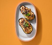 Картофель в углях с грибами в двух текстурах