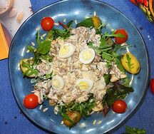 Теплый салат с куриной печенью