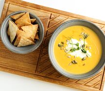 Тыквенный суп со страчателлой