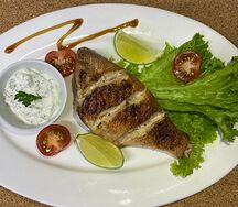 Окунь морской запечённый с лимоном