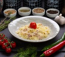 Паста с курицей и грибами