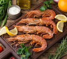 Креветки королевские на углях