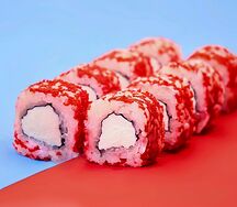 Ролл с сыром и тобико