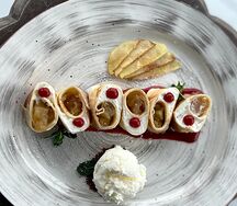 Блин-штрудель с яблоком и корицей