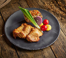 Шашлык из курицы с гарниром