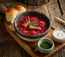 Борщ с пампушками