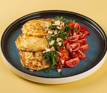 Оладьи кабачковые с лососем