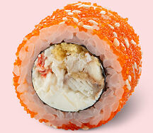Ролл с угрём, крабом и темпурными чипсами