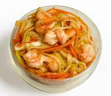 Лапша с креветками