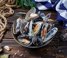 Мидии в соусе бешамель