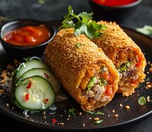 Жареная шаурма со свининой