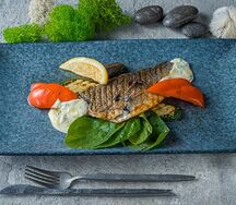 Филе дорадо с овощами гриль